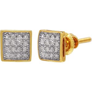 Ornaatis <b>Diamond</b> Stud <b>Earrings</b> 0.10 Cttw Round Cut 10k Yellow Gold 6 Mm Women's Everyday Wear - Product Image 1