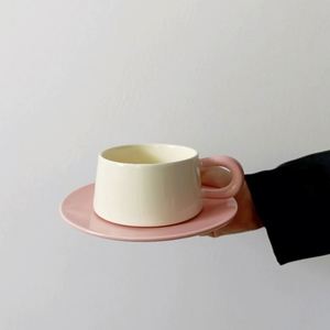 Vintage High-end Coffee <b>Cup</b> Set with Creative Exquisite Ceramic <b>Cups</b> and Plates, High Aesthetic Latte <b>Cups</b>, Afternoon Tea <b>Cups</b> - Product Image 1