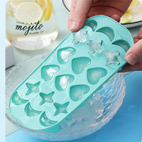 Grand plateau à glaçons en forme de cœur Moule en silicone flexible Machine à fabriquer des boules Diamant Rose Cercle Papillon Designs pour gros glaçons fins