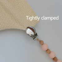 Chaîne anti-chute pour bébé, attache-tétine nouveau-né, perles en silicone, bois, métal, attache-tétine pour nourrisson, support de sucette
