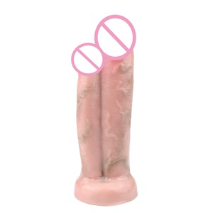FAAK Dildo de Gran Calibre, Doble Dildo Integrado, Pene Realista de Silicona, Pene Artificial, Varita de Masturbación Femenina, Juguetes Sexuales - Product Image 4