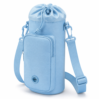 Sac isotherme en nylon pour bouteille d'eau avec doublure en aluminium et pochette avant zippée pour le voyage, directement de l'usine