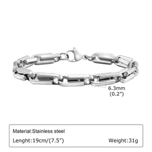 Hip Hop Jewelry Bracelet <b>Men</b> Charm Waterproof Stainless Steel Link Chain Bracelets - Product Image 4
