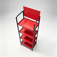 Étagère de rangement métallique autoportante à 4 niveaux pour bureau à domicile, présentoir ouvert pour livres, documents et papeterie