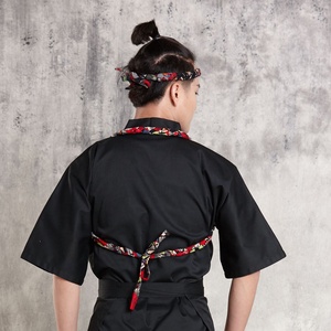 <span class=keywords><strong>Veste</strong></span> d'uniforme <span class=keywords><strong>de</strong></span> chef japonais classique pour hommes en polyester, rayonne et élasthanne <span class=keywords><strong>de</strong></span> qualité supérieure pour restaurants, vente en gros - Product Image 2
