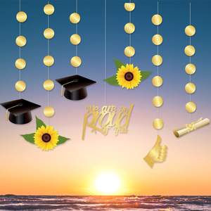 Guirnalda Decorativa Negra <span class=keywords><strong>y</strong></span> Dorada con la Leyenda 'Felicidades Graduado' para Graduación <span class=keywords><strong>y</strong></span> Ramadán, con <span class=keywords><strong>Gorro</strong></span> Brillante, <span class=keywords><strong>Diploma</strong></span>, Estrella <span class=keywords><strong>y</strong></span> Sombrero - Product Image 2