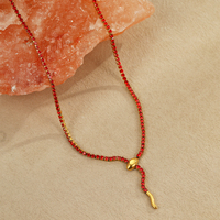 Parure Collier Serpent et Boucles d'Oreilles en Acier Inoxydable Plaqué Or 18K avec Cristaux CZ Colorés, Chaîne en Y, Bijoux Anti-ternissement Tendance pour Femme, Idéal Cadeau