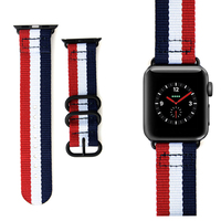 Correa de Reloj de Nailon Transpirable para Apple Watch Series 9 8 7 6 5 SE Ultra, Correa de Repuesto de Lona a Rayas Estilo NATO para IWatch
