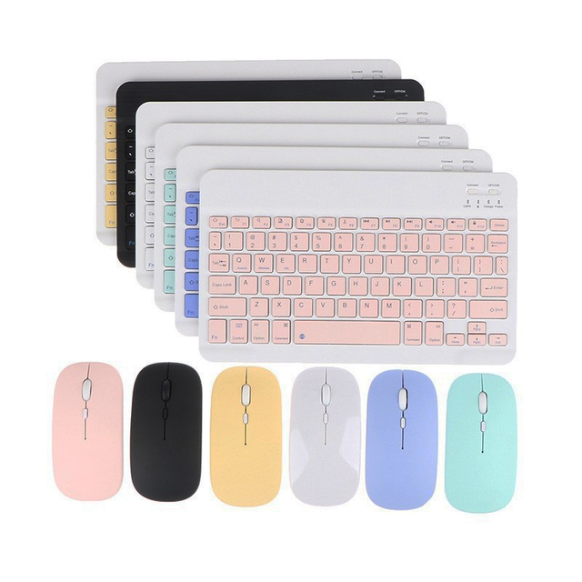 Factory Wholesale BT Keyboard for Apple, Huawei Mobile Phones Tablets Wireless Smart IPad Keyboard and Mouse Set