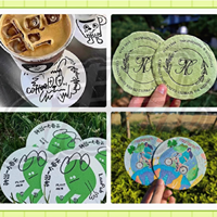 Posavasos de Papel con Semillas Impresas por Ambos Lados, Alta Tasa de Germinación, Alfombrillas Absorbentes y Aislantes del Calor para Bebidas