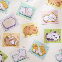 Notas Adhesivas de Animales Adorables, Bloc de Notas de Dibujos Animados, Papelería Kawaii, Etiquetas Adhesivas, Papel para Notas y Mensajes, Material Escolar