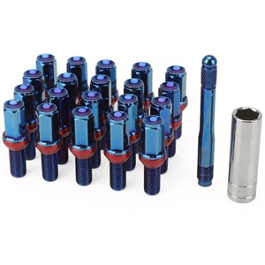 Kamilolo Lug Nuts M14X1.5 Blue Chrome For BMW Mercedes-Benz Audi Volkswagen 304SS Stainless Steel Replacement Parts - Product Image 1