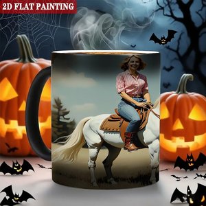 Taza Festiva para Clientes Empresariales, 11 oz, Cerámica Negra Esmerilada, Sensible al Calor, Taza Blanca - Product Image 6