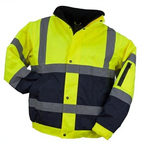 Chaqueta Impermeable de Poliéster para Invierno, Alta Visibilidad, Fluorescente, Reflectante, Nivel A, Ropa de Seguridad para Carretera, Económica - Product Image 3