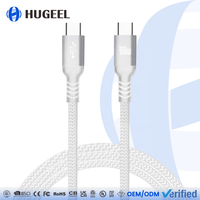 Cable de Carga Rápida de 240W de Fábrica OEM, Cables Tipo C de Alta Calidad, Cable de Datos USB Trenzado de Nailon para Teléfono, Tableta, Cargador de Portátil
