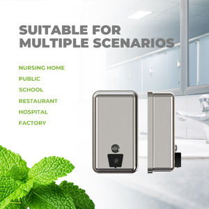 Distributeur de savon mural en acier inoxydable, robuste, moderne, écologique, capacité 1200 ml, pour usines industrielles - Product Image 3