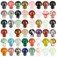 Grosir Kustom Batu Permata Alami Kuarsa Kristal Mata Kucing Mini Agate Bentuk Jamur Set Batu Penyembuhan Dekoratif untuk DIY