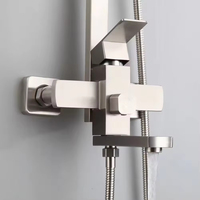 Ensemble de douche brossé de haute qualité en acier inoxydable 3 fonctions mitigeur de douche chaude et froide ensemble salle de bain