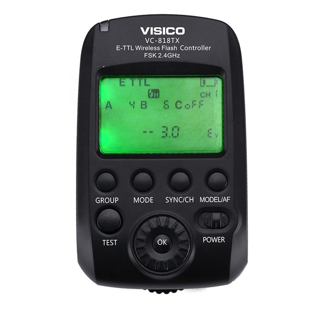 VISICO Wireless TTL HSS 1/8000S Flash Trigger and Remote Controller for Canon Camera and Studio Flash Speedlite