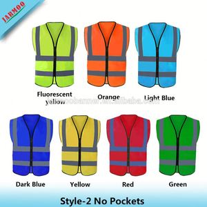 Gilet de sécurité en maille bleue bon marché avec logo imprimé - Product Image 6