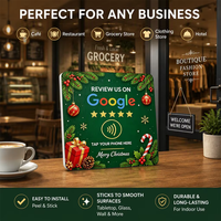 Support de table de paiement NFC RFID en PVC spécial Noël avec code QR Tap to Plate pour la restauration, le commerce de détail et la décoration
