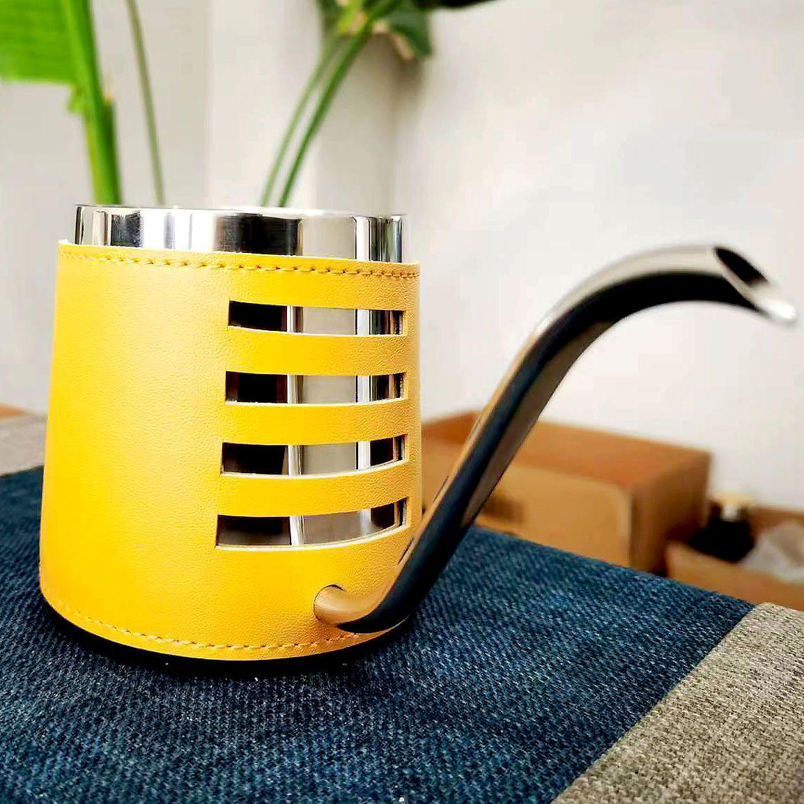 Cafetière sans poignée 350ml-jaune