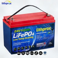 Batterie LiFePO4 25.6V 100AH Grade A 6000 Deep Cycle Lithium Marine avec BMS intelligent Bluetooth M8 Terminal CE RoHS IP67 OEM ODM