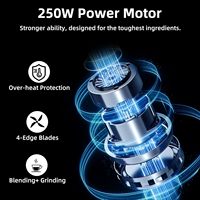 Licuadora Eléctrica Portátil Multifuncional de 300W para el Hogar, con Recipiente de Plástico de 0.6L de Capacidad, para Smoothies y Jugos