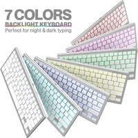Ensemble clavier et souris sans fil ultra-plat rétroéclairé, multi-appareils, 2.4G USB rechargeable
