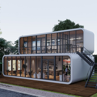 Cabaña de Lujo Tipo Apple, Diseño Moderno de Doble Capa con Balcones para Parques, Campamentos y Hoteles