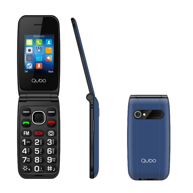 New Design Linux Dual SIM Flip Feature Phone 2.4 Inch TFT Display SOS Button Unlocked 2G Network FM Radio MP3