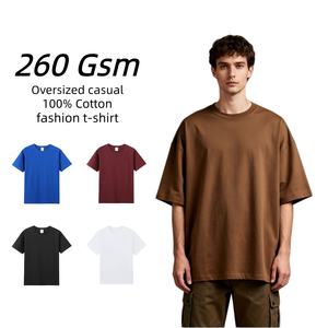 Camiseta Personalizada para Hombre, 100% Algodón Grueso, Estilo Casual, 260 g/m², Lisa, sin Estampado, Color Sólido, Corte Cuadrado, Modelo TKAN72D - Product Image 1