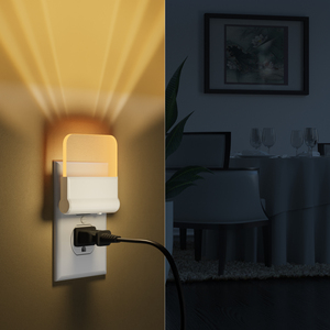 ETL Certified <b>Plug</b> <b>in</b> LED Night <b>Light</b> with Dusk to Dawn <b>Sensor</b> 2700K Warm White Compact ABS Night Lamp for Bedroom Kids Room - Product Image 6