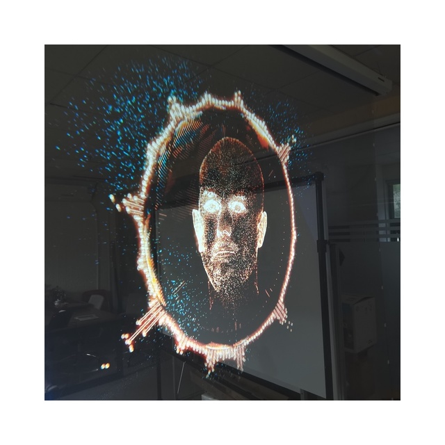 3D Holographic Projection System Holographic Mesh Projector Screen Polyamide Silver Fabric for Stage