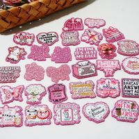 Accessoires de bijouterie en acrylique à dos plat, motif infirmière de dessin animé avec lettres, mignon, pailleté, pour porte-badge d'infirmière, DIY