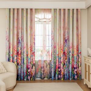 Rideaux imprimés occultants complets de Style moderne Simple nordique pour chambre salon oeillet dessin animé livraison directe printemps - Product Image 2