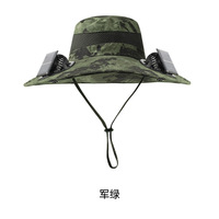 Topi Pria, topi kustom kipas surya pria musim panas luar ruangan mendaki gunung dengan naungan kipas topi pelindung matahari topi ember memancing