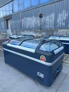 Vitrine d'îlot combinée pour supermarché, vitrine réfrigérée pour aliments frais et surgelés - Product Image 4