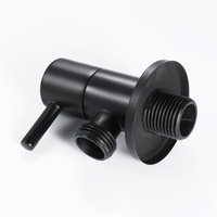 Robinet d'arrêt d'angle en laiton noir moderne pour salle de bain, à quart de tour, installation facile, vente en gros