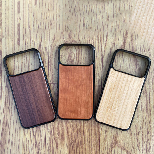 Nature Wooden Phone Case Real Wood Blank Custom Logo Cell Cover for IPhone 17 Pro Max 17 Air 16 15 14 13
