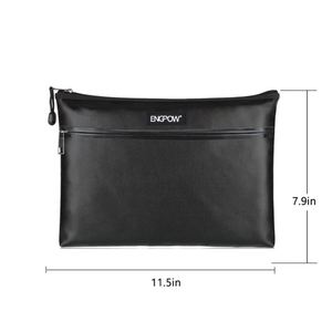 CUSTOM Custom Black Small Zipper Waterproof and Fireproof <b>Document</b> <b>Bag</b> for Filing - Product Image 3