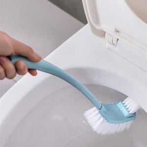 Toilet Brush <b>Set</b> Long Handle Wall Mounted Plastic Holder Rectangular Minimalist Design Bathroom Cleaning <b>Tool</b> - Product Image 4