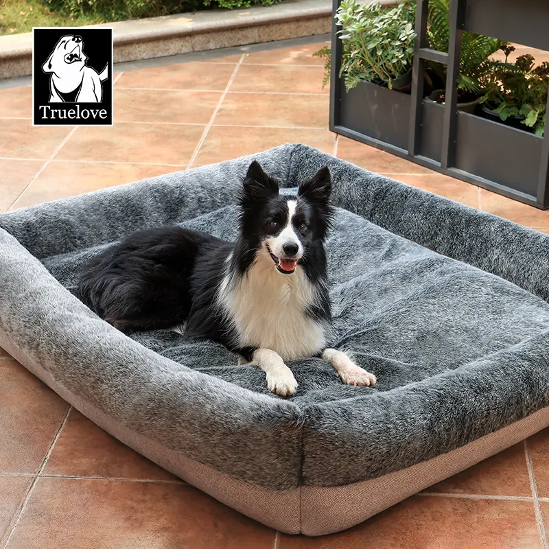 Cama quente Truelove Deluxe para animais de estimação: roupa de cama para cães grandes de alta qualidade, macia e removível