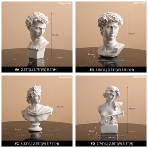 Statua di figure del greco nordico mitologia dea eroe <span class=keywords><strong>David</strong></span> Mozart busto figurina scultura schizzo modello camera decorazione - Product Image 6