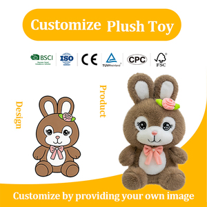 Peluche Coniglio <span class=keywords><strong>Rosa</strong></span> Romantico con Papillon per Anniversario, Regalo di San Valentino e Sorpresa per la Fidanzata ODM&OEM - Product Image 1