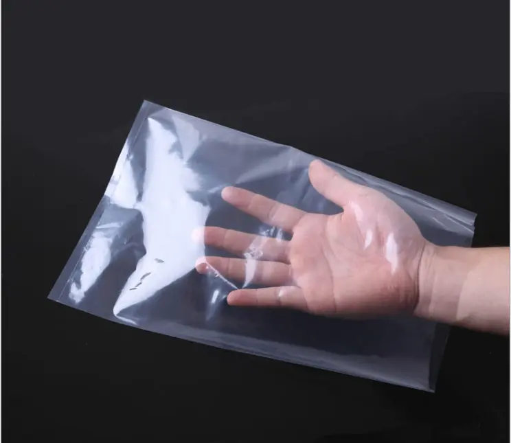 Hot sell 35*50 cm 50 100 micron PE transparent plastic flat bottom bag for sundries and food