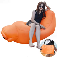 Vente chaude Canapé-lit gonflable en PVC pliable personnalisable pour l'extérieur avec sacs de compression pour le camping
