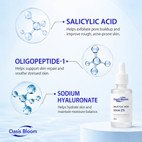 Sérum à la mucine d'escargot OEM, sérum pour le visage bio vegan éclaircissant, sérum à l'acide kojique, vitamine B5, acide salicylique pour éliminer l'acné et les pores