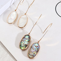 2025 mode bijoux ormeau coquille blanc coquille boucles d'oreilles exquis coréen balancent goutte crochet cuivre élégant pour les femmes