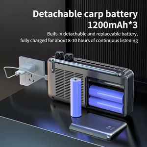 4.3" LCD Multi-Band Portable Radio Speaker, <b>Rechargeable</b> Emergency Radio with MP3 Player & <b>Flashlight</b> - Product Image 5